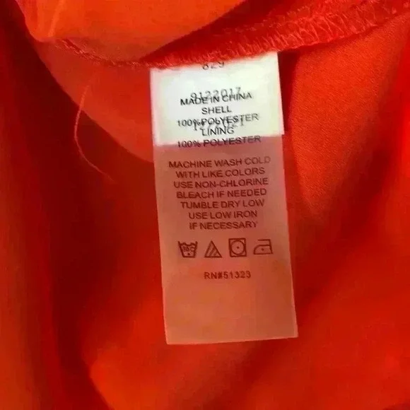 VINCE CAMUTO- NWT Orange Citrus Splash Ruffled Sleeves Blouse Sz Small - Picture 8 of 15